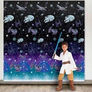 Star Wars Party Photo Backdrop 2Pc 48"x8Ft